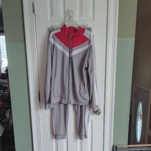 Gray and Red Tracksuit